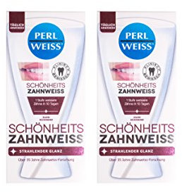 2x Perlweiss Schönheits-Zahnweiss 50ml sichtbar weissere Zähne, Zahncreme, Zahnpasta, Weisse Zähne