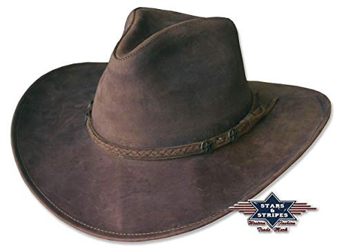 STARS & STRIPES Bandera Lederhut – Hochwertiger Nubuk Western Fedora