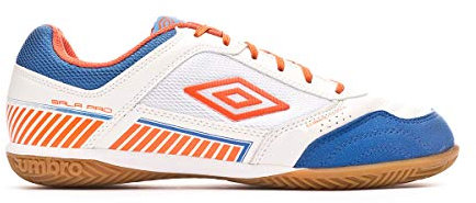 Umbro Sala II Pro Hallenfußballschuhe, White-Tangerine Tango-Regal Blue, weiß, 46 EU