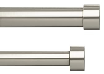 Umbra Cappa Doppel-Gardinenstange, Teleskop, 91-168 cm, Nickel | Stahl, komplettes Set mit Haltern und Endstücken, bis 10 kg pro Stange, einfache Wandmontage