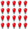 20er 3Watt LED Farbige Glühbirne E27 Mehrfarbige Glühlampe für Hochzeit Halloween Weihnachten Party Bar, Rot