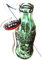 Coca C o l a - Aufkleber - Flasche mit Trinkhalm & Kronkorken - Motiv 078-67 x 50 mm