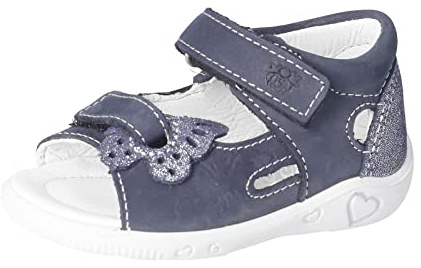 PEPINO Ricosta Mädchen Sandalen Silvi,Kinderschuhe,WMS:Schmal,Sandaletten,Klettverschluss,Kids,Kinderschuhe,Nautic (170),21 EU