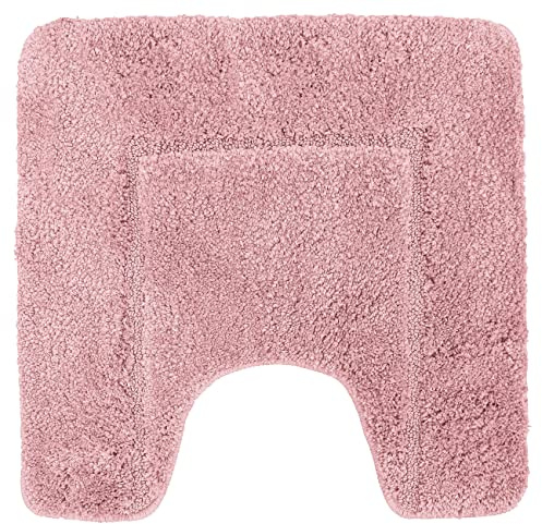 Velosso Super Soft Microfibre High Density Bath Mat Pedestal Mat Anti Slip Super Absorbent (50 x 50 cm Pedestal Mat, Blush Pink)