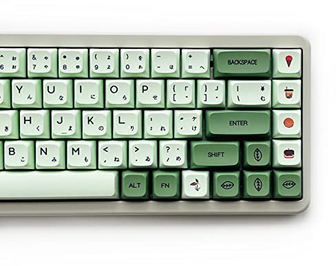 XDK Benutzerdefinierte Tastenkappen, 124 Tasten (PBT XDA Dye-Sub), süßes Matcha-Grün, japanisches Tastenkappen-Set für 60 %, 65 %, 100 % mechanische Tastaturen