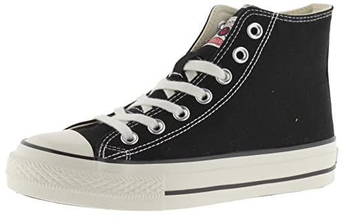 victoria Botín Tribu Lona & Sello Retro & Suela Acabado Brillo 1057101 para Mujer Negro 36