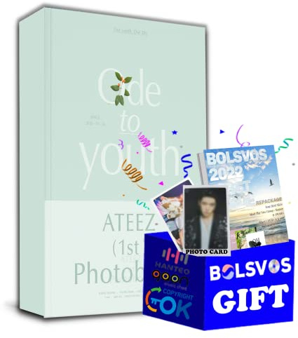 Dreamus Ateez - Ode to Youth (1st Photobook) Album+BolsVos K-POP eBook (21p), Photocards