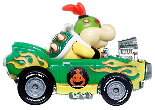 Hot Wheels Modell DieCast KART von BOWSER JR. Version FLAME FLYER von Super Mario Kart, Maßstab 1:64-5 cm