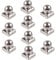 10x Edelstahl Pfostenkappe Abdeckkappe für Pfosten Kugel 71 mm 7x7 cm
