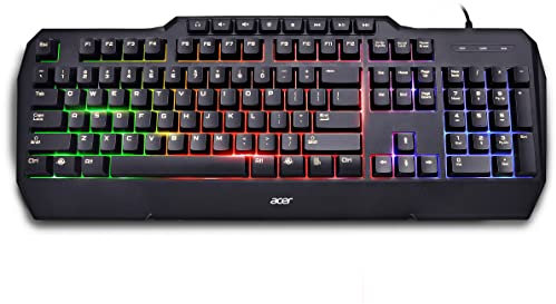 acer STELLAR-GK1600 Gaming-Tastatur, kabelgebunden, Membran, italienisches Layout, RGB-LED-Hintergrundbeleuchtung, 105 Tasten, 26 Anti-Ghosting-Tasten, 8 Multimedia-Tasten