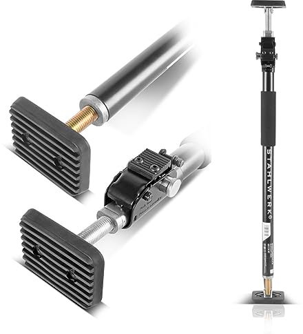 STAHLWERK Montagestütze/Baustütze MH-115 ST 66-115 cm, 40 kg Tragkraft, robuster Türspanner/Teleskopstütze/Spannstütze