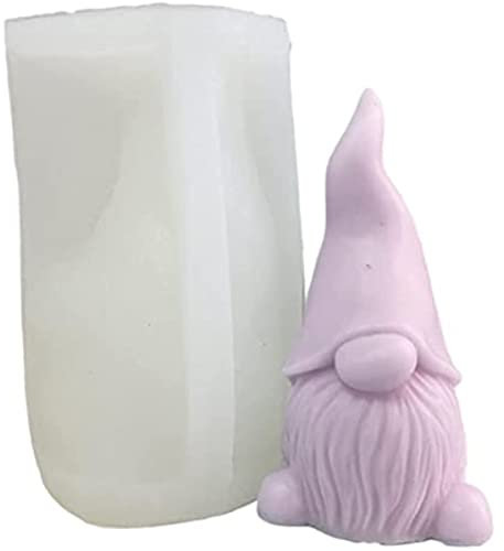 Tuzsocr 3D-Silikonformen, Zwergkerzenformen, Seifenformen, DIY-Fondantformen, Schokoladenformen, Gießformen (Bärtiger Weihnachtsmann)