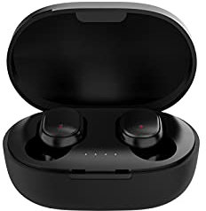 N- Macaron - Auriculares inalámbricos a juego con Bluetooth 5.0, caja de carga portátil, resinentador, Rundrivers T9458, Negro, Talla única