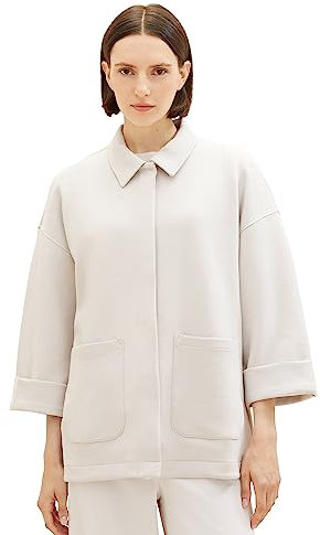 TOM TAILOR Damen 1037906 Blazer Jacke mit Taschen, 16339-clouds Grey, S