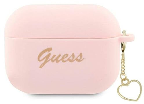 Guess GUAP2LSCHSP Hülle für AirPods Pro 2 Rosa Silicone Charm Heart Collection