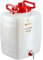 KADAX Bidón de agua, barril para bebidas de plástico, bidón de agua potable, depósito de agua con grifo, recipiente de agua, bidón para bebidas con junta de goma (20 L, blanco)