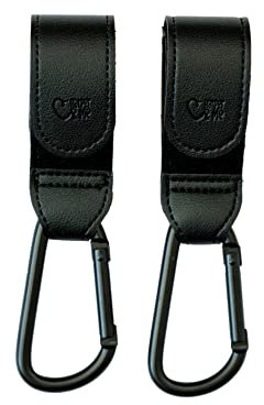 Harper & me Buggy Clips. 2pcs Black Carabiner Clips. Hook Your Shopping Bags, Baby Changing or Handbag to Any Universal Pram, Stroller or Pushchair.
