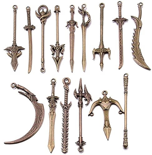 vepoty DIY Jewelry Making Charm Pendant 10 PCS Miniature Sword Alloy Charms Pendant for Necklace Bracelet Accessaries