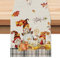 Bonhause Tischläufer Kürbisse Gnomes Herbst Tischläufer Ahornblätter Erntedankfest Küche Esstisch Dekoration für Drinnen Draußen Urlaub Party Waschbar Wohnkultur Tafeltuch (33 x 183 cm)
