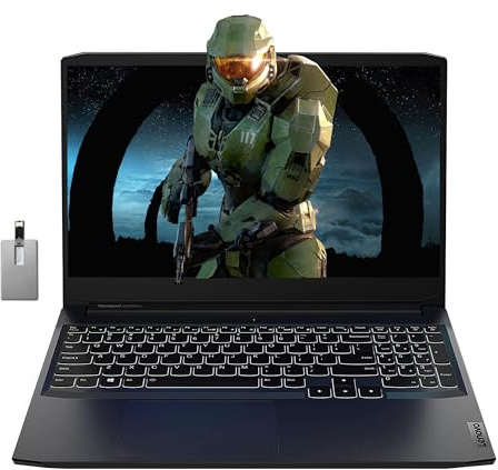 Lenovo IdeaPad Gaming 3 15.6” FHD 120Hz Laptop, AMD Ryzen 5 5600H, NVIDIA GeForce GTX 1650 4GB DDR6, 64GB RAM, 4TB SSD, Backlit Keyboard, Wi-Fi, Bluetooth, Black, Win 11 Pro, 32GB Hotface USB Card