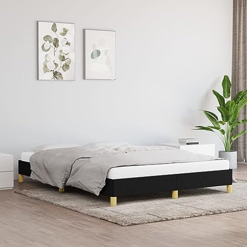 vidaXL Bettgestell Schwarz 140x200 cm Stoff