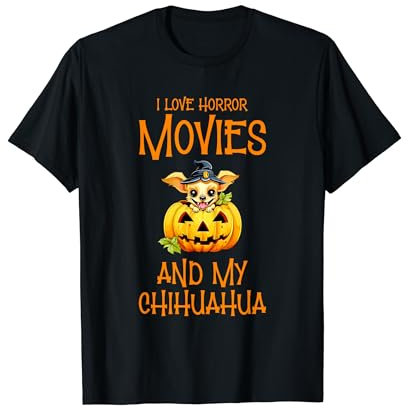 Ich liebe Horrorfilme Halloween Party Tag Trick or Treat Hunde T-Shirt
