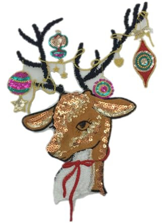 VILLCASE Pailletten-stickerei-aufnäher Mit Hirschmotiv Für Kinder- Und Damenbekleidung Modische Nähapplikationen Zur Dekorativen Reparatur