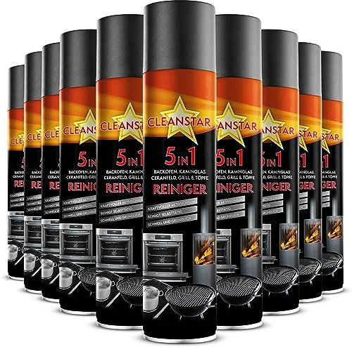 CLEANSTAR je 400ml Kaminscheibenreiniger Spray für Kamin & Ofen Reinigung - 5 in 1 Aktivschaum Kaminglas-Reiniger extra stark gegen Ruß & Schmutz - Kaminofen Glasreiniger (10)