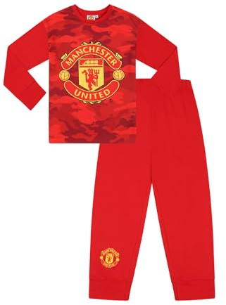 Manchester United Boys Football Club Red Camouflage Long Pyjama Set