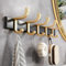 Kleiderhaken, Hängegarderobe Für Den Eingangsbereich, Mit 5 Haken Für Den Eingangsbereich, Platz Für Handtuchhaken Aus Aluminium, Für Badezimmer, Wohnzimmer, Mantel, Hüte, Kleidung ( Color : Gold )