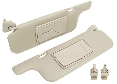 daili Store 2 Stücke Auto Sonnenblende Creme-Grau Make-Up Spiegel Sonnenschutz Board Kompatibel Mit Toyota Kompatibel Mit Corolla 2001-2007