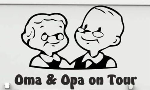 myrockshirt Oma&Opa on Tour lustige Seniorenca 40cm Hochwertiger Wohnmobil Aufkleber Camper Wohnwagen Womo Mobile Home Camping