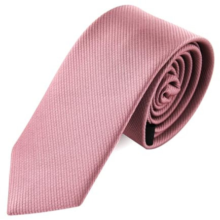 axy Schmale Herren Krawatte einfarbig mit Geschenkbox 5cm breite in verschiedenen Farben Krawatten Konfirmation Slim Tie HK4 (Altrosa 5 cm)