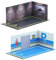 Harilla di 2 Modelli Auto in Scala 1:24 per Costruire Un Diorama da Garage, Pavimento Giallo