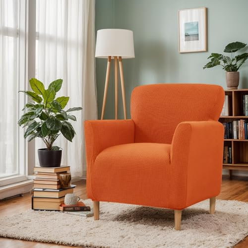 LiveGo Stretch-Sesselbezug mit Armlehnen, Elastischer Strick Spannbezug für Sessel & Polsterstühle, Universelle Passform für Wohnzimmer, Büro, Abdeckung zum Schutz vor Flecken, Haaren & Verschleiß