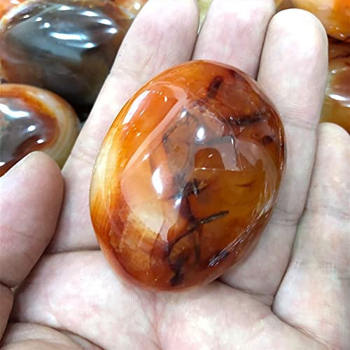 BIANMTSW 1 Pezzo di Cristallo Naturale Rosso Agata corniola Tumbler Stone 60G-200G Bella Pietra di Cristallo Naturale Collezioni di casa (Color : 1pc 105g-125g)