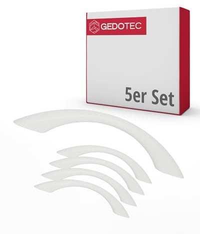 Gedotec Möbelgriffe für Kinderzimmer | Bohrabstand 96 mm | Farbe Weiss | 5 Stück | Schubladengriffe Kunststoff | COLOUR | Türgriffe bunt | Möbelgriffe Kinder | Griffe Möbel | Türgriffe Schrank