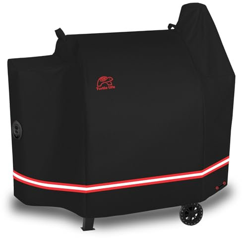 Turtle Life Pellet Grill Cover, Heavy Duty All Weather Protection Wood Pellet Smoker Barbecue Cover for Pit Boss 820&850 Series Z Grill 700, Black, 58 Wx27”Dx46.5”H