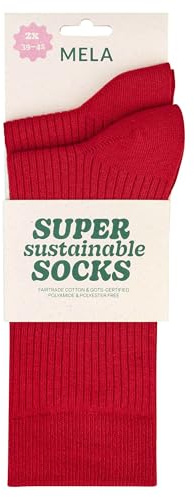 MELAWEAR Mela - Gerippte Socken 2er Pack | Nachhaltig mit Fairtrade Cotton, GOTS & Grüner Knopf Zertifizierung