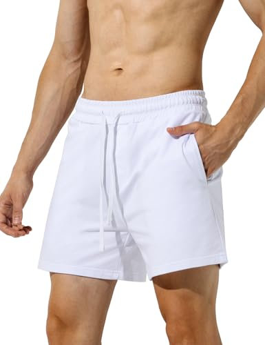 Mauro Kane Men's Sweat Cotton Shorts 5 Inch Short Athletic Gym Workout Shorts with Pockets