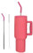 40oz Tumbler with Straw and Lid - Stainless Steel Vacuum Insulated Mug with Handle, Travel Coffee Mugs/Cups for Hot & Cold Drinks with Handle and Straw Insulated Water Bottle (Hot Pink)