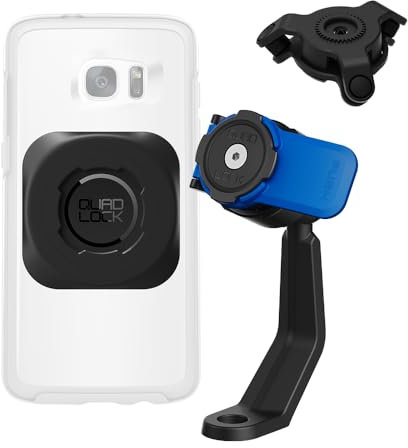 QUAD LOCK Motorrad-Telefonhalterungsset für Spiegelstange mit Vibrationsdämpfer und MAG-Universaladapter