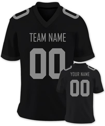 Personnalisé Sport Maillot de Football Américain Personnalisable avec Logo Prénom Homme Femme Enfant T-Shirts Manches Courtes à Séchage Rapide, S-7XL