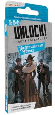 SPACE Cowboys Age 10+ | Unlock! Short Adventures 9: The Birmingham Murder | Escape Room Card Game | Ages 10+ | 1-6 Players | 30 Minutes Playing Time