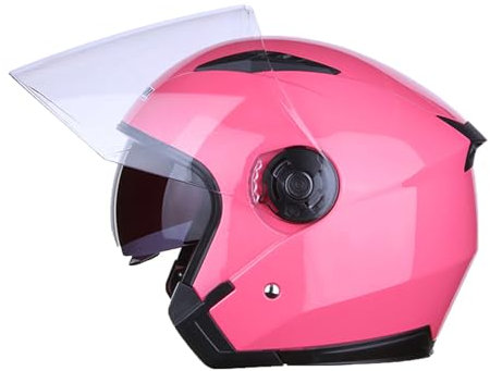 JATIBOSH Casco Moto Demi-Jet Moto Cross Casco Scooter Caschi Motorino Vintage, Casco Semiaperto Adulto con Doppia Visiera, Piloto Urbano Helm Certificato ECE