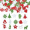 VIKY® 100 Stück Streudeko Weihnachten Holz, Tischdeko Weihnachten Holz Schneeflocken Konfetti, Holzdeko Weihnachtskonfetti, Weihnachten Dekoration Confetti, Schneeflocke Santa Rentier Weihnachten Deko