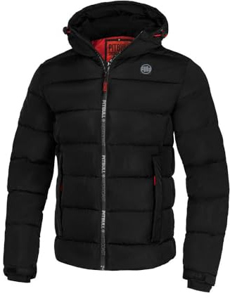 PITBULL - Winterjacke Herren mit Kapuze Airway V, Jacke Herren mit Reißverschluss, Bequeme Seitliche Taschen, Steppjacke, Herren Jacken Perfekt für Winter