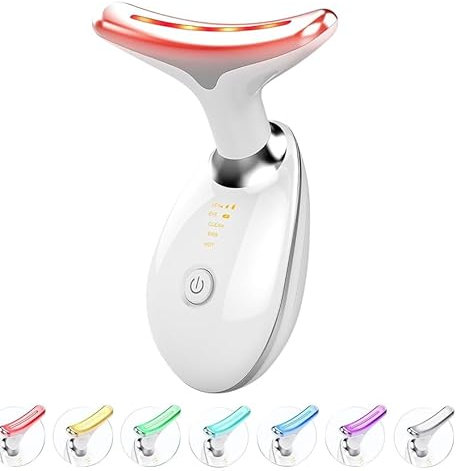 HONGXIAN Masajeador Facial Electrico Cara Masaje: Antiarrugas y belleza con Calefacción de 45℃ Aparatos Faciales para Mujer,Reafirmante con Calor Luz LED EMS Lifting para Aclarar Líneas del Cuello