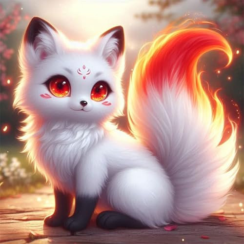 GHHKUD Fuchs Diamond Painting für Erwachsene, Tiere 5D Diamant Painting Bilder für Erwachsene Anfänger, DIY Diamond Art Painting Set, Full Drill Diamant Malerei für Dekoration 30x30 CM