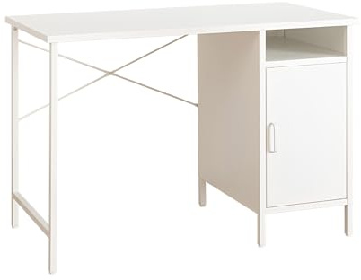 Riess Ambiente Moderner Schreibtisch DURA Steel - 100cm - weiß - Metall - Computertisch mit Stauraum